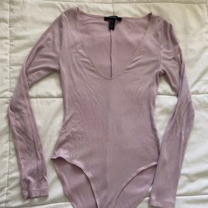 Forever 21 Lavender Ribbed BodySuit Size Medium